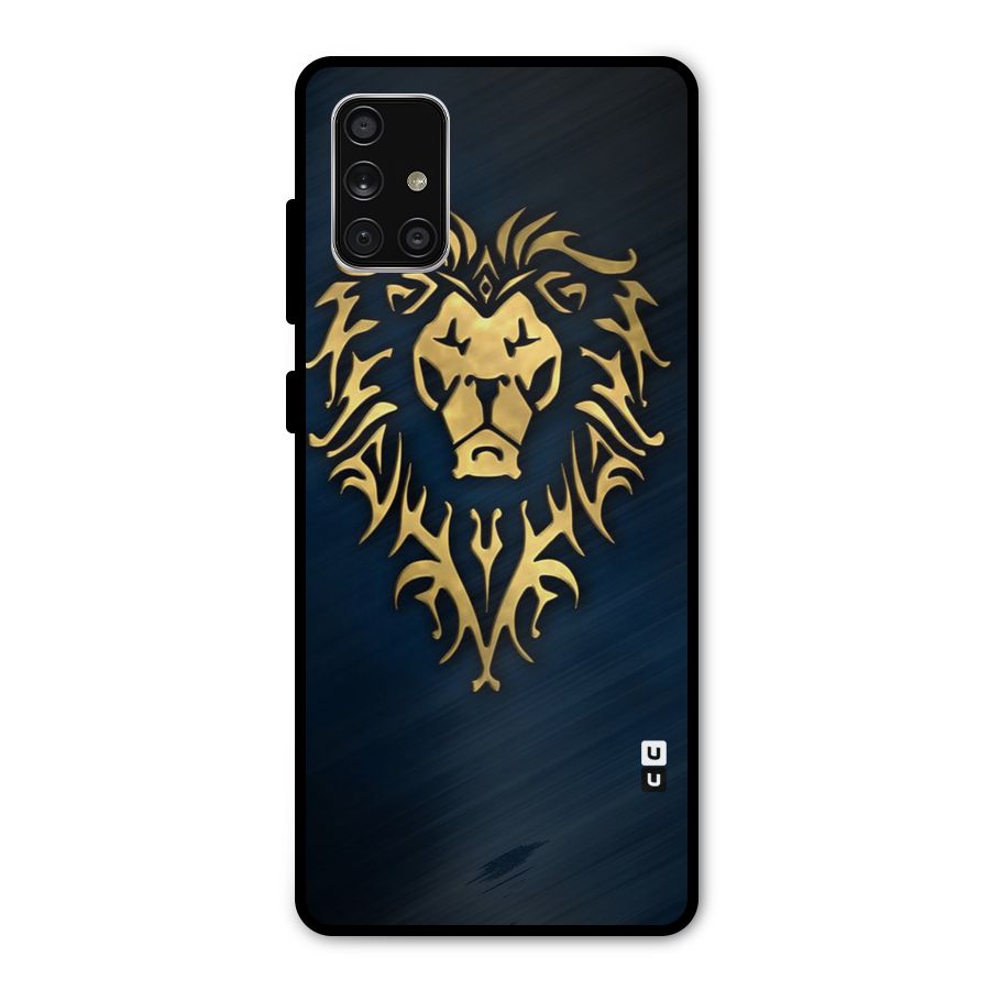 Beautiful Golden Lion Design Metal Back Case for Galaxy A71