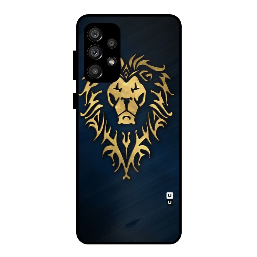 Beautiful Golden Lion Design Metal Back Case for Galaxy A73 5G