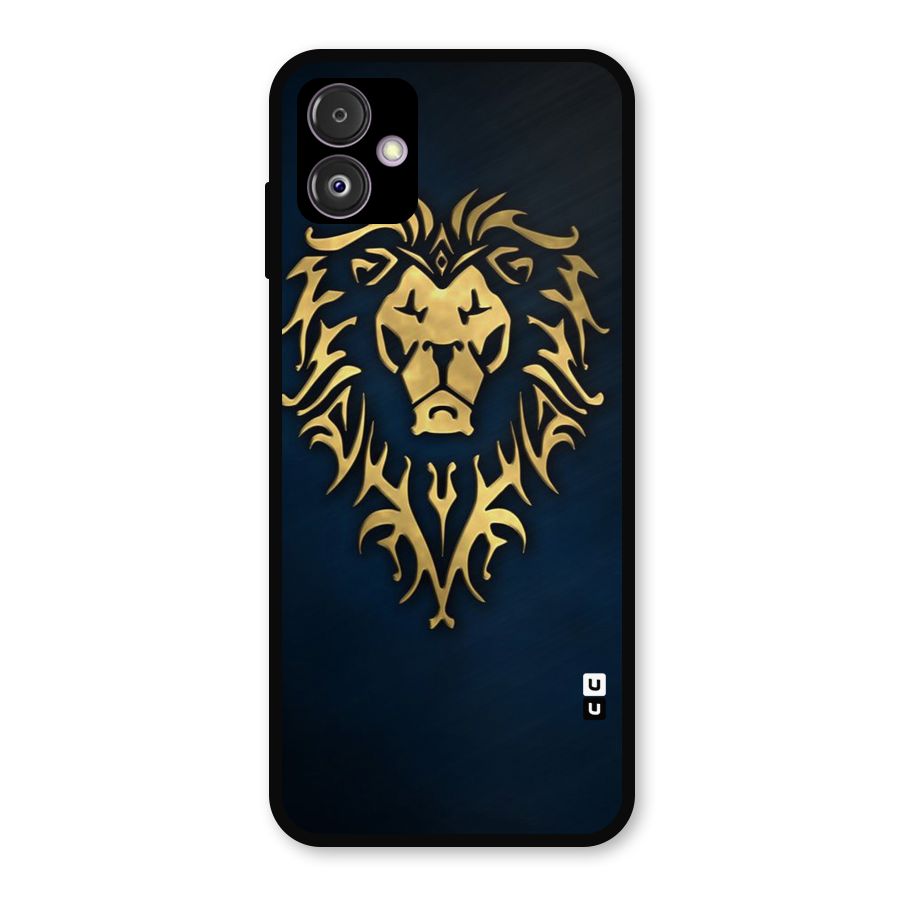 Beautiful Golden Lion Design Metal Back Case for Galaxy F14