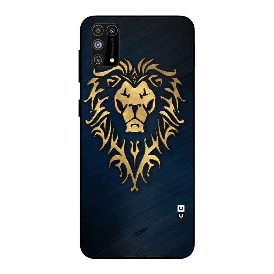 Beautiful Golden Lion Design Metal Back Case for Galaxy F41