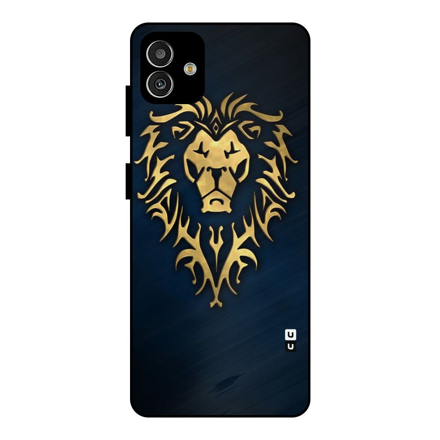 Beautiful Golden Lion Design Metal Back Case for Galaxy M13 5G