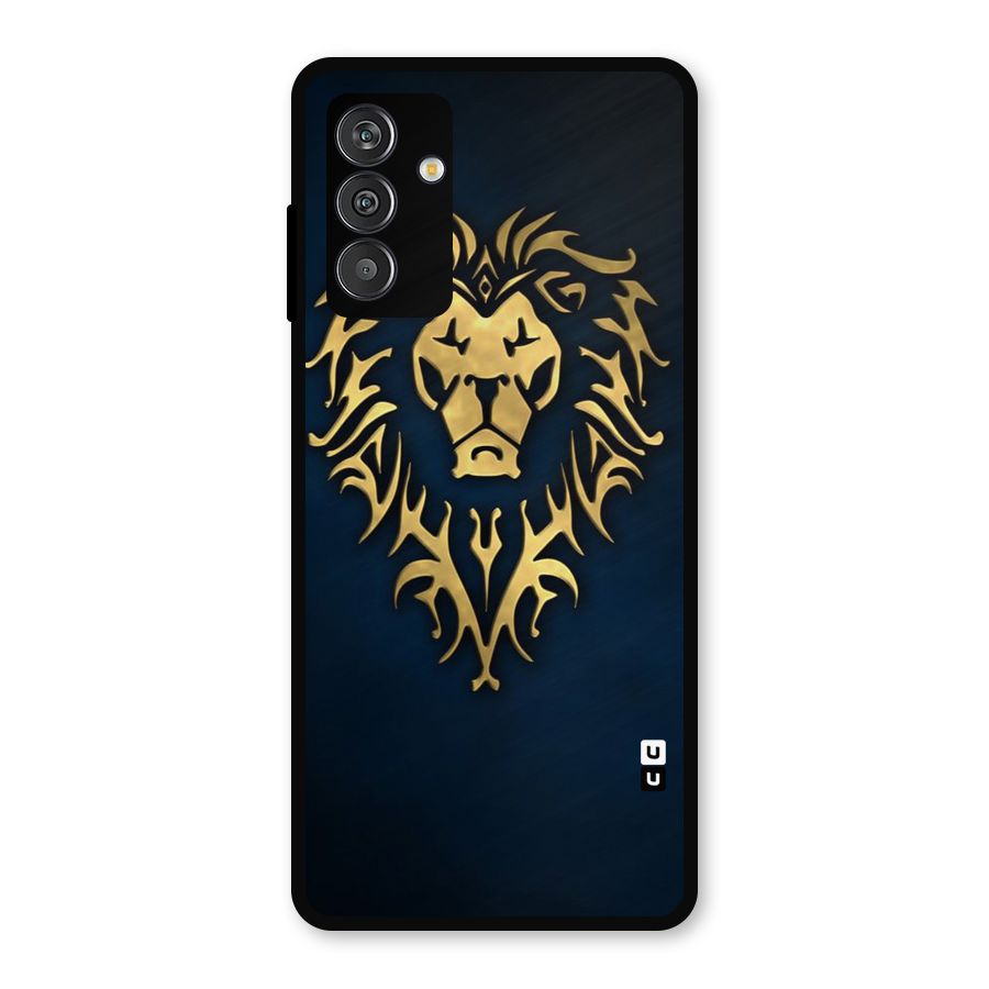 Beautiful Golden Lion Design Metal Back Case for Galaxy M14 5G