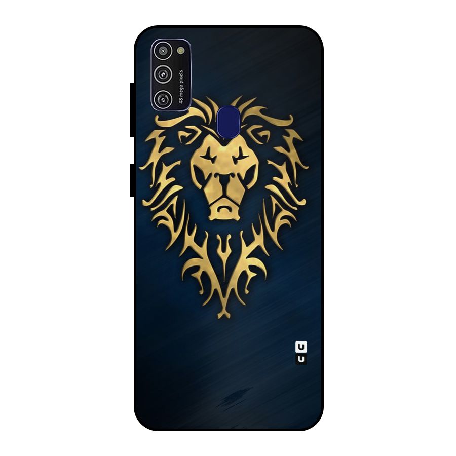 Beautiful Golden Lion Design Metal Back Case for Galaxy M30s