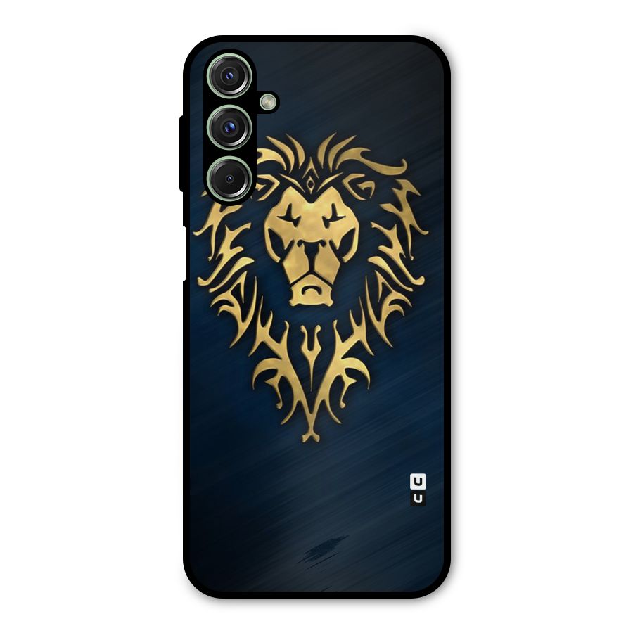 Beautiful Golden Lion Design Metal Back Case for Galaxy M34