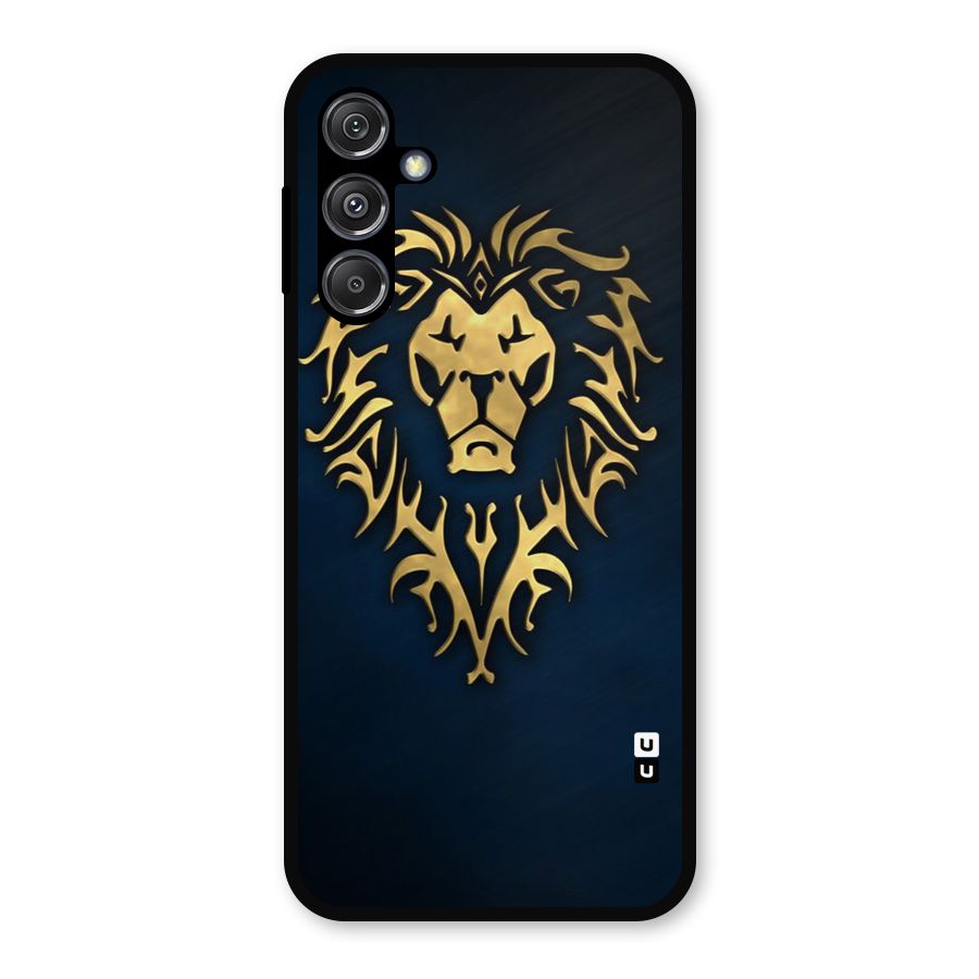 Beautiful Golden Lion Design Metal Back Case for Galaxy M34 5G