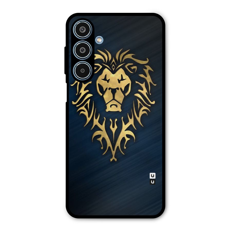 Beautiful Golden Lion Design Metal Back Case for Galaxy M35