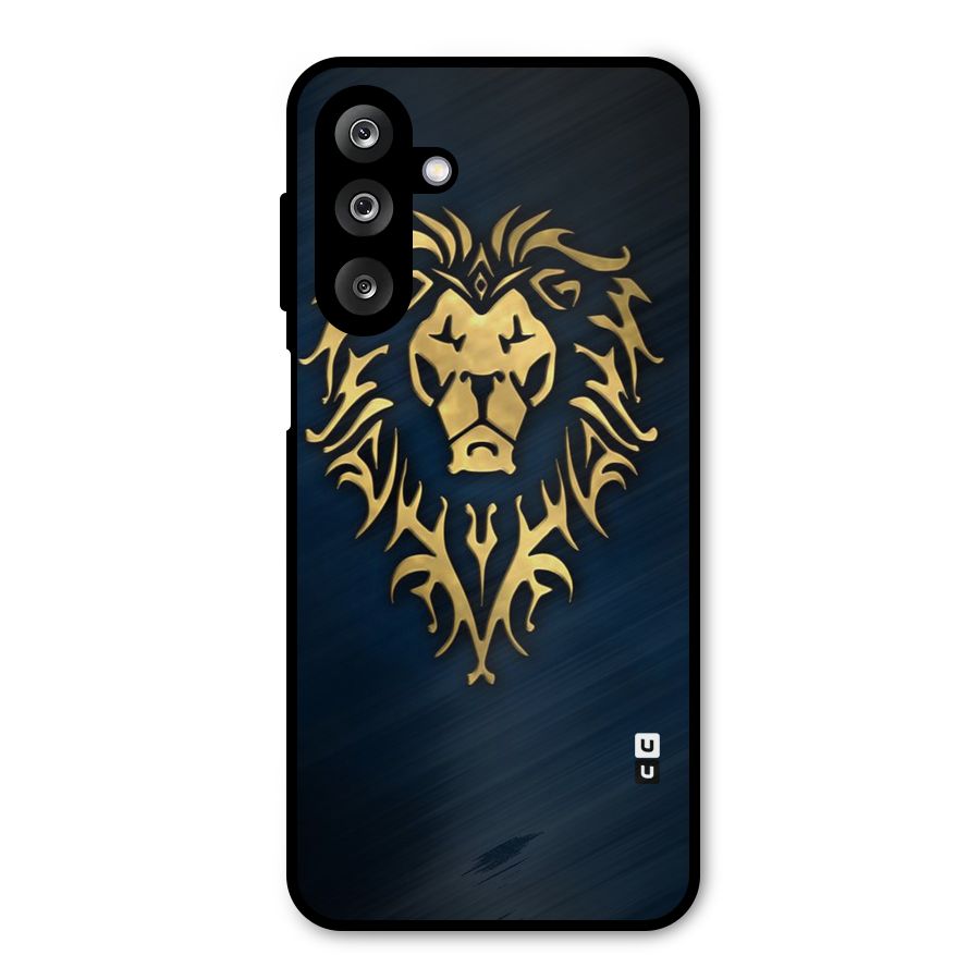 Beautiful Golden Lion Design Metal Back Case for Galaxy M36