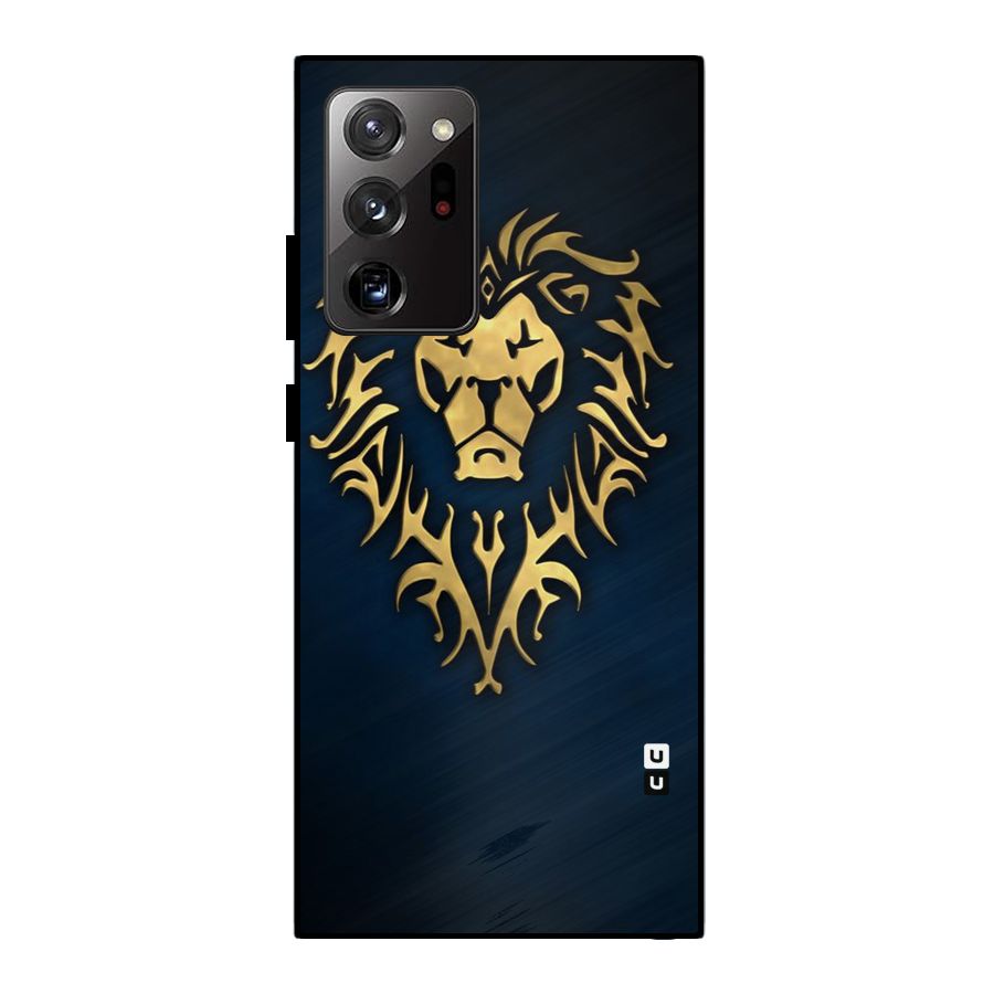 Beautiful Golden Lion Design Metal Back Case for Galaxy Note 20 Ultra