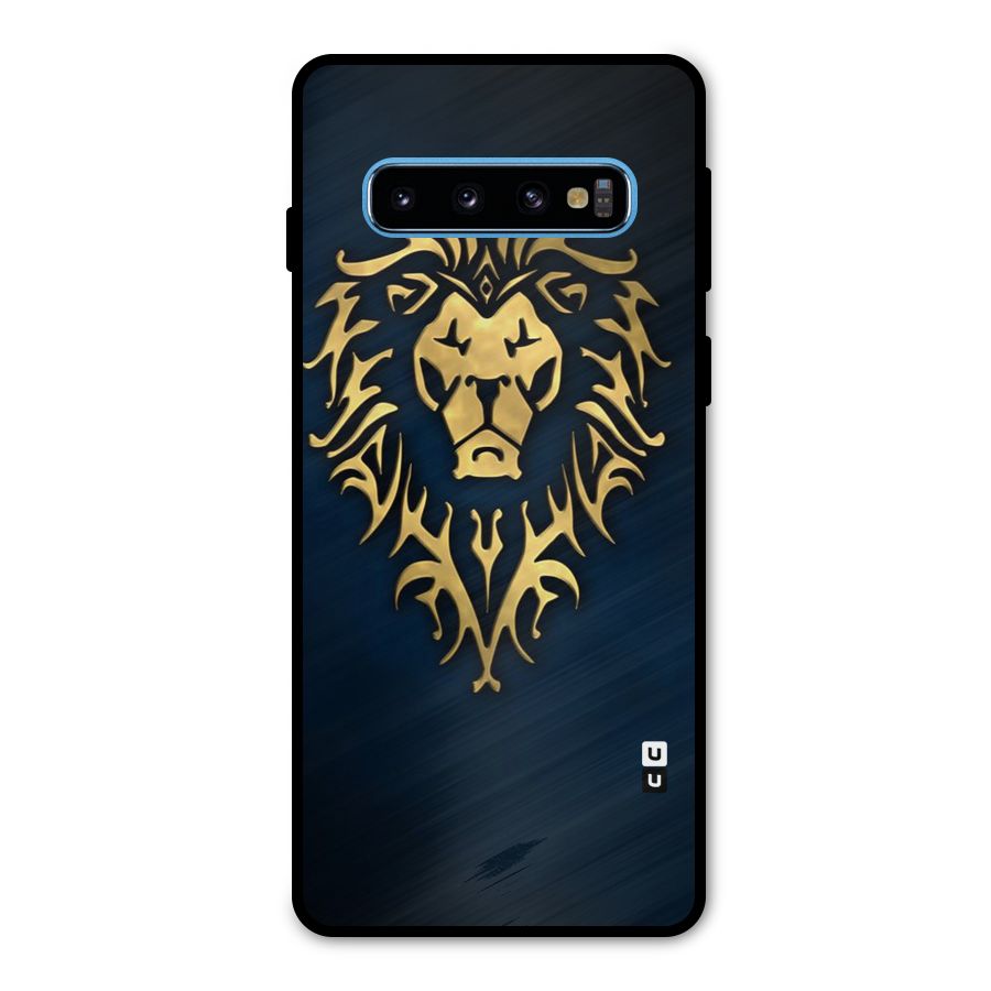 Beautiful Golden Lion Design Metal Back Case for Galaxy S10