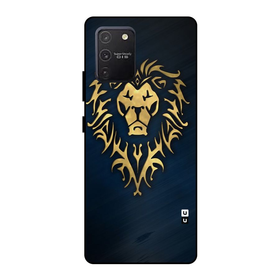 Beautiful Golden Lion Design Metal Back Case for Galaxy S10 Lite