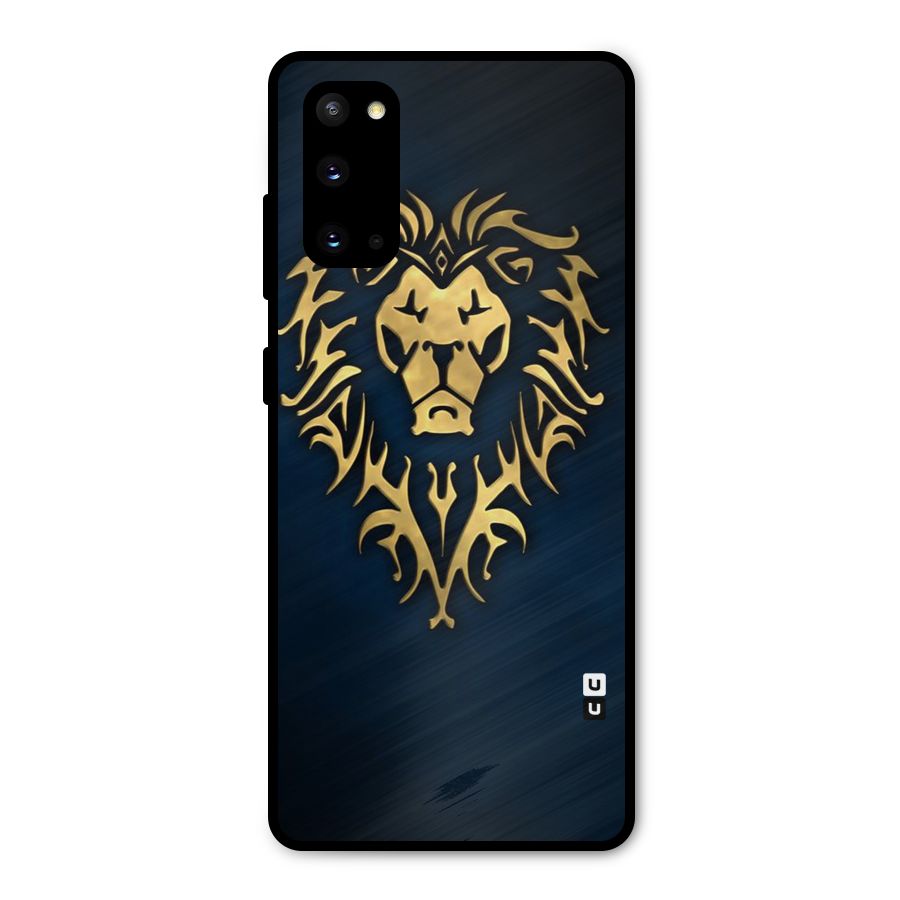 Beautiful Golden Lion Design Metal Back Case for Galaxy S20
