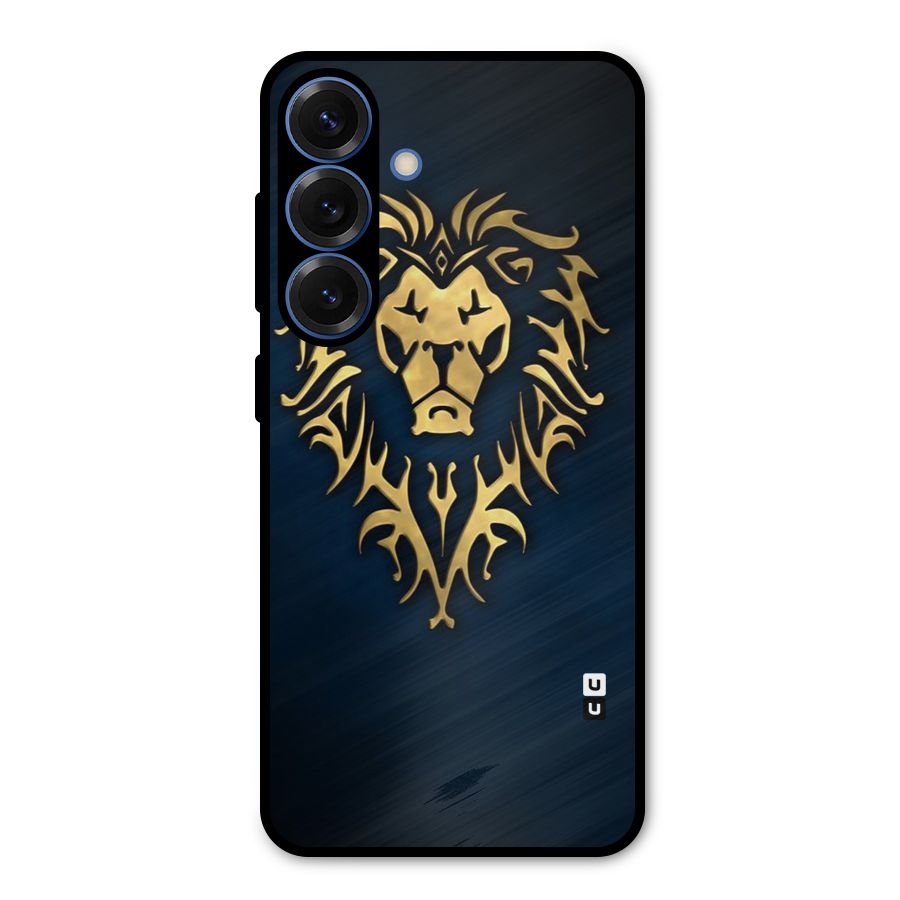 Beautiful Golden Lion Design Metal Back Case for Galaxy S25