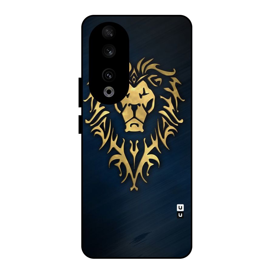 Beautiful Golden Lion Design Metal Back Case for Honor 90