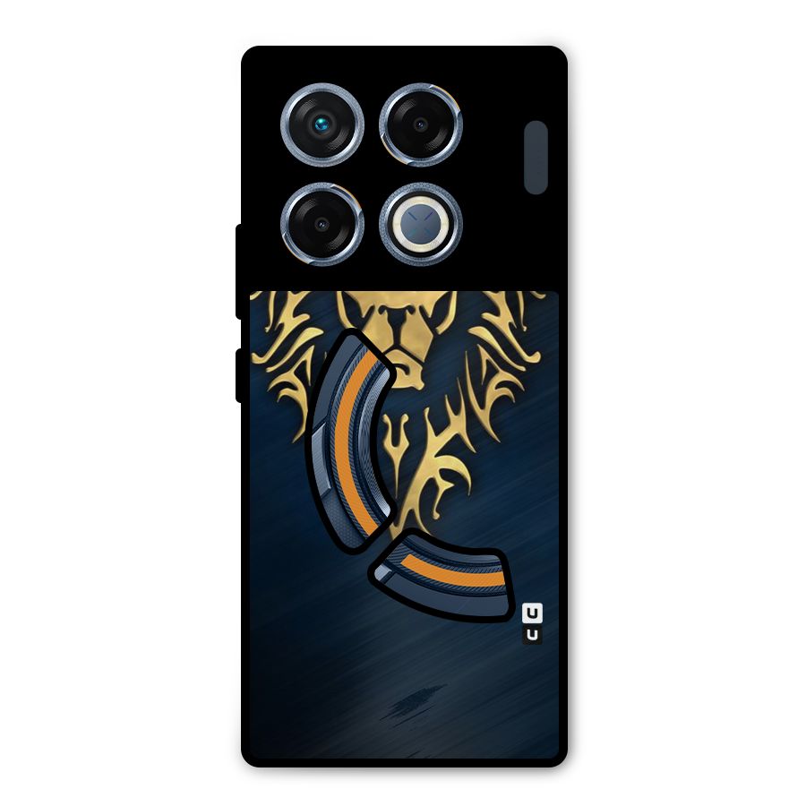 Beautiful Golden Lion Design Metal Back Case for Infinix GT 20 Pro