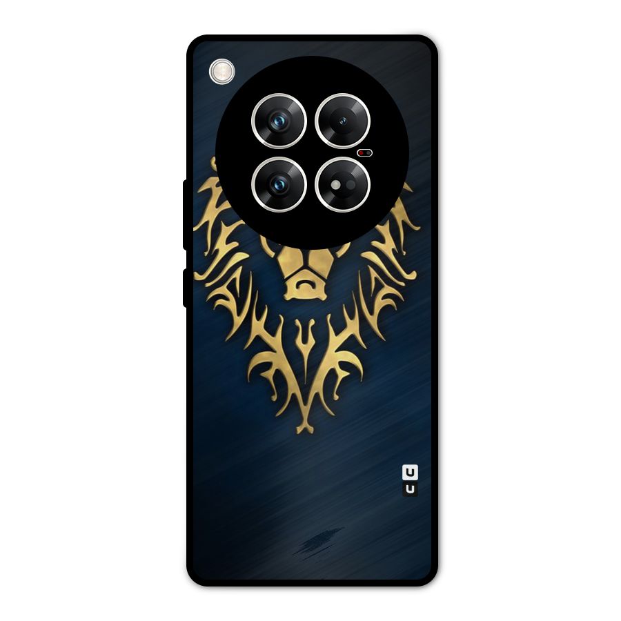 Beautiful Golden Lion Design Metal Back Case for Infinix Zero 40 5G