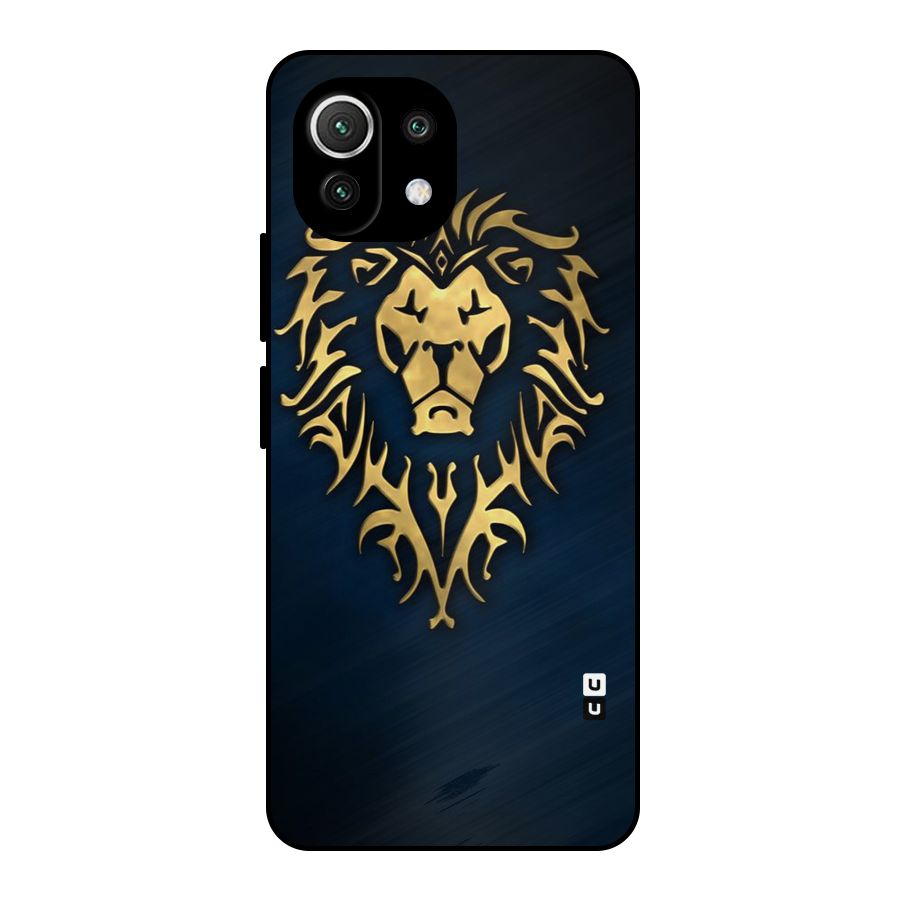 Beautiful Golden Lion Design Metal Back Case for Mi 11 Lite NE 5G