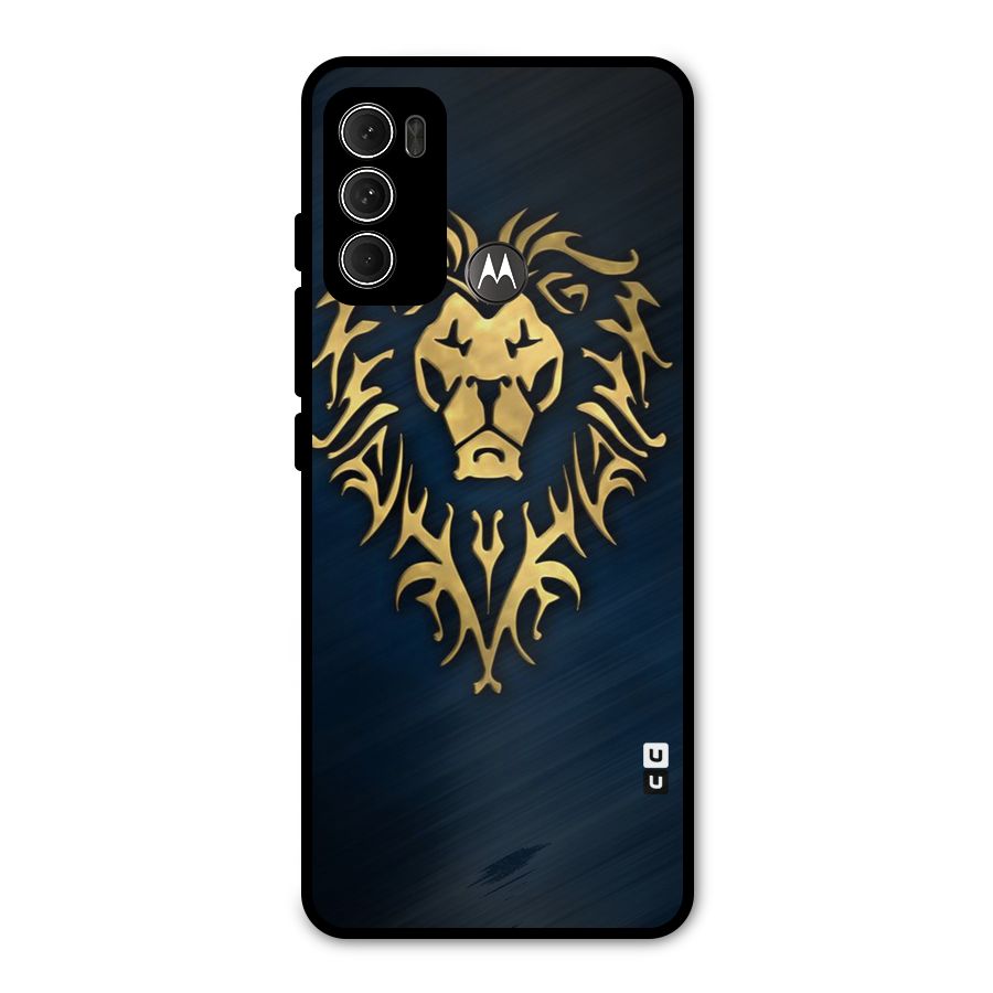 Beautiful Golden Lion Design Metal Back Case for Moto G60