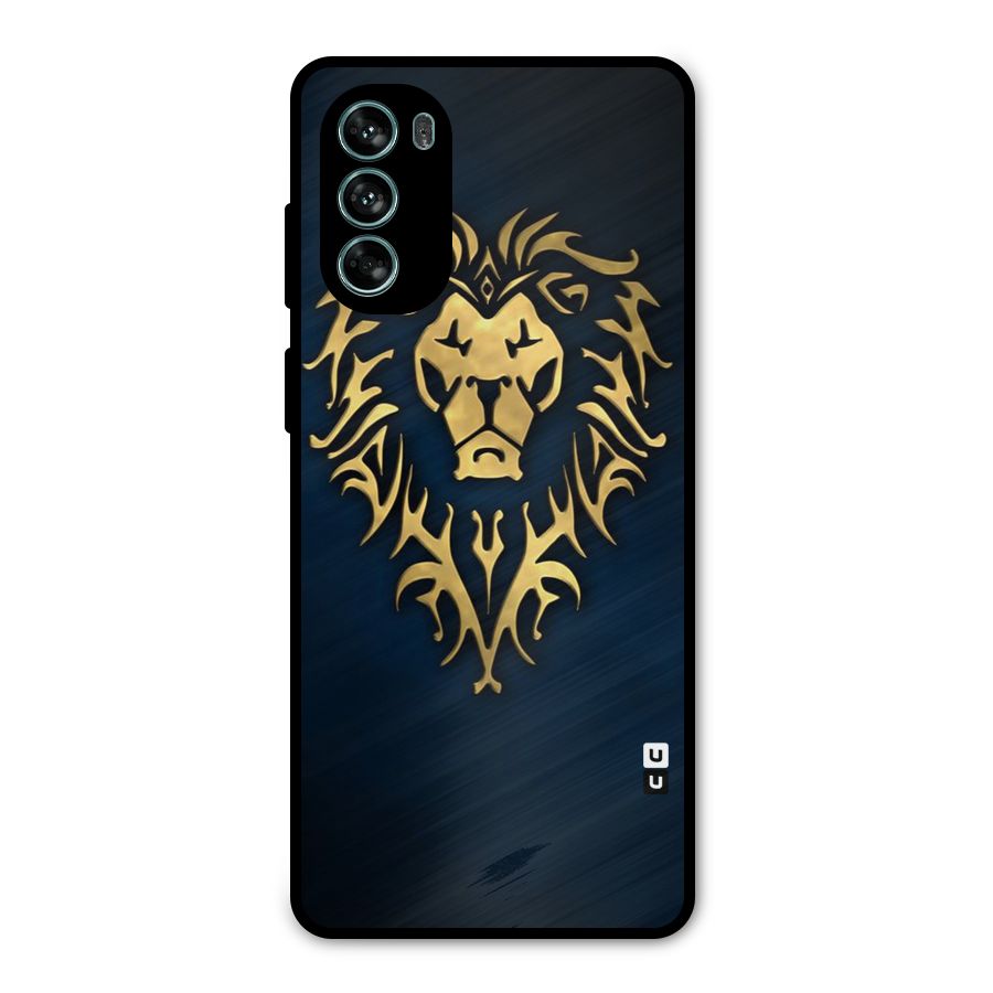Beautiful Golden Lion Design Metal Back Case for Moto G62