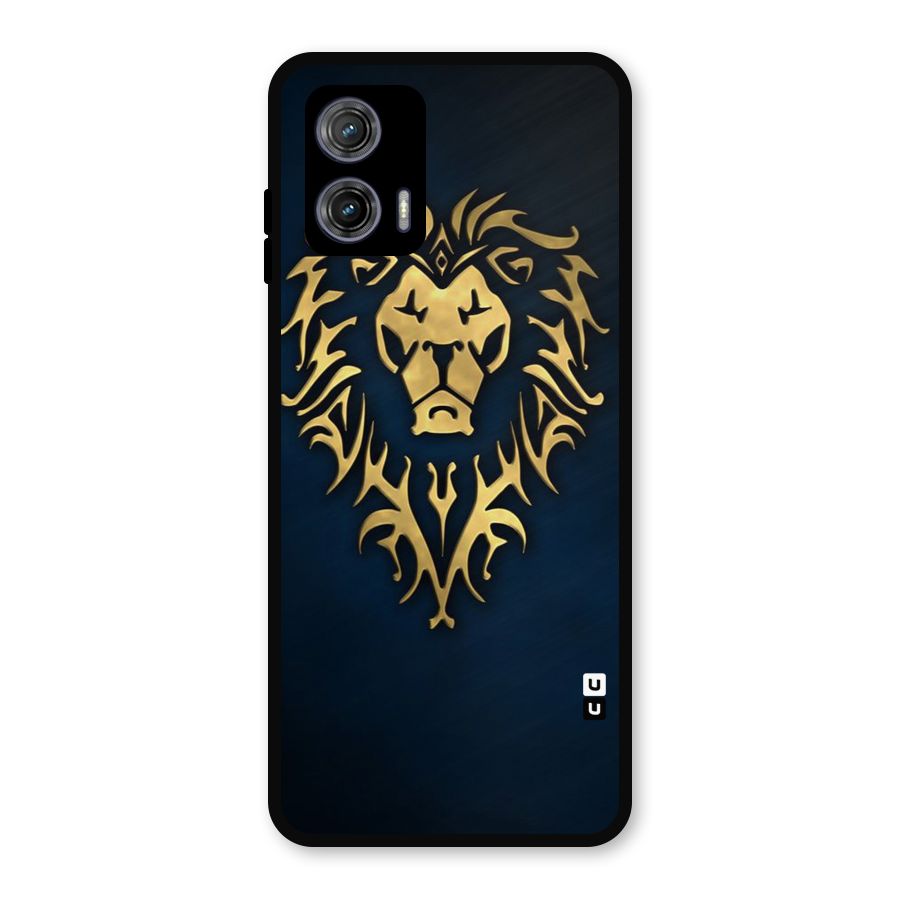 Beautiful Golden Lion Design Metal Back Case for Moto G73