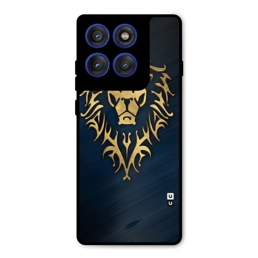Beautiful Golden Lion Design Metal Back Case for Motorola Edge 60 Pro