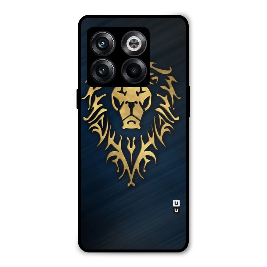 Beautiful Golden Lion Design Metal Back Case for OnePlus 10T
