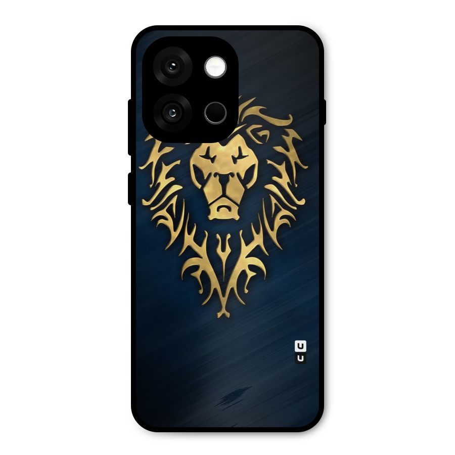 Beautiful Golden Lion Design Metal Back Case for OnePlus 13s