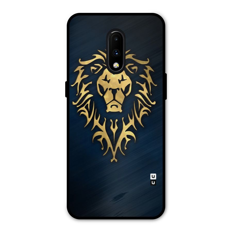 Beautiful Golden Lion Design Metal Back Case for OnePlus 7