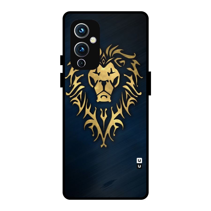 Beautiful Golden Lion Design Metal Back Case for OnePlus 9