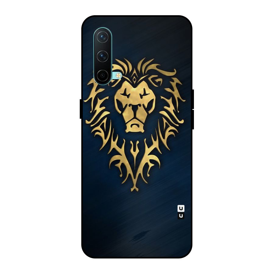 Beautiful Golden Lion Design Metal Back Case for OnePlus Nord CE 5G