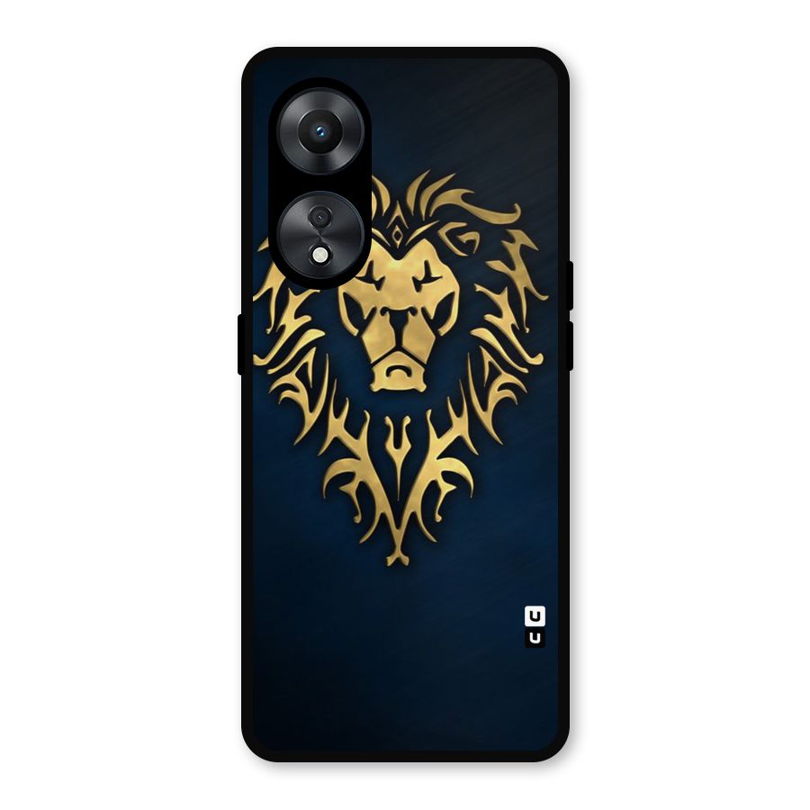 Beautiful Golden Lion Design Metal Back Case for Oppo A78
