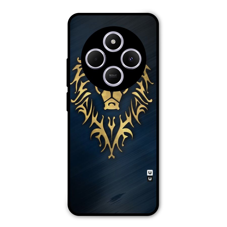 Beautiful Golden Lion Design Metal Back Case for Poco C75 5G