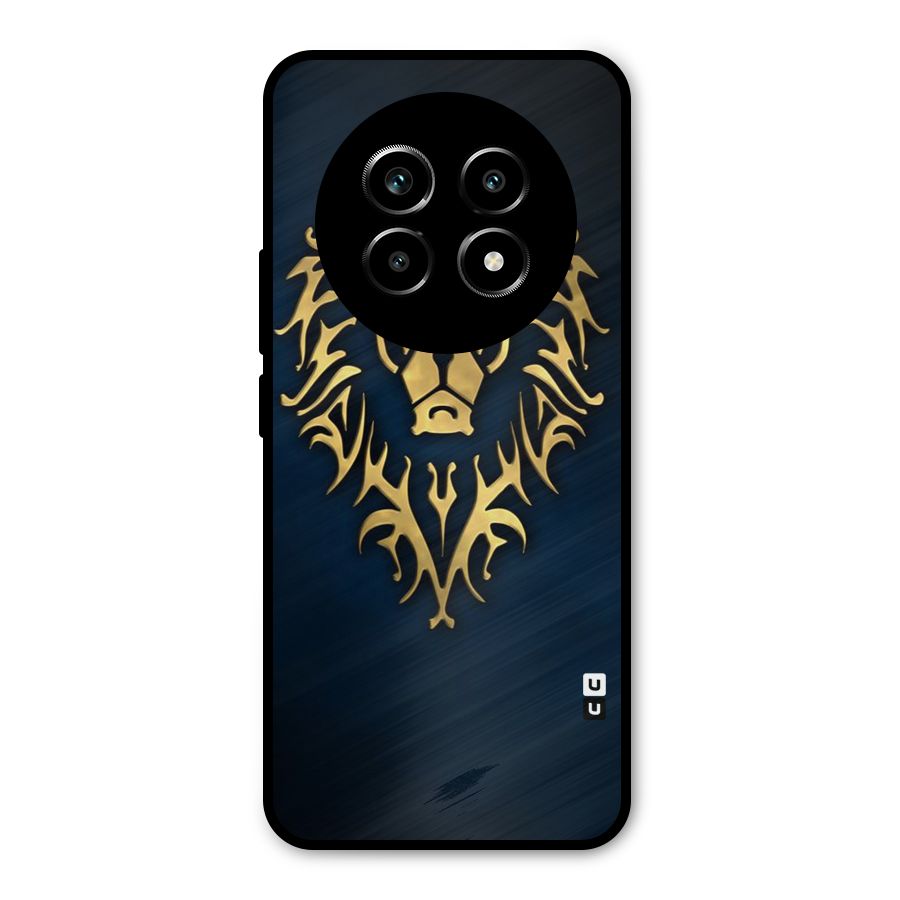 Beautiful Golden Lion Design Metal Back Case for Realme 13 Pro