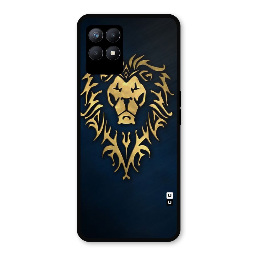 Beautiful Golden Lion Design Metal Back Case for Realme 8i