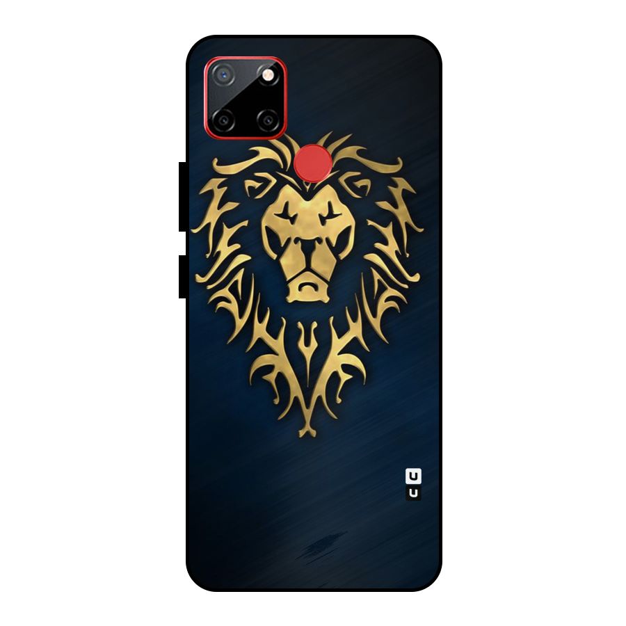 Beautiful Golden Lion Design Metal Back Case for Realme C12