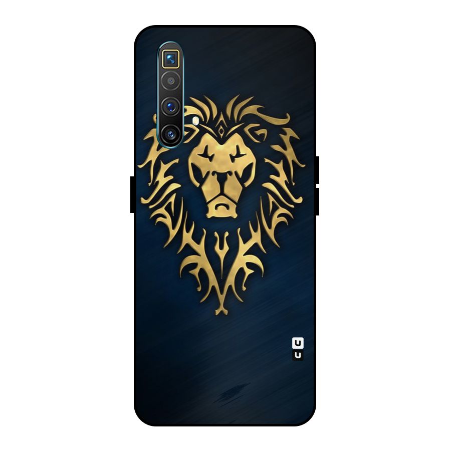 Beautiful Golden Lion Design Metal Back Case for Realme X3