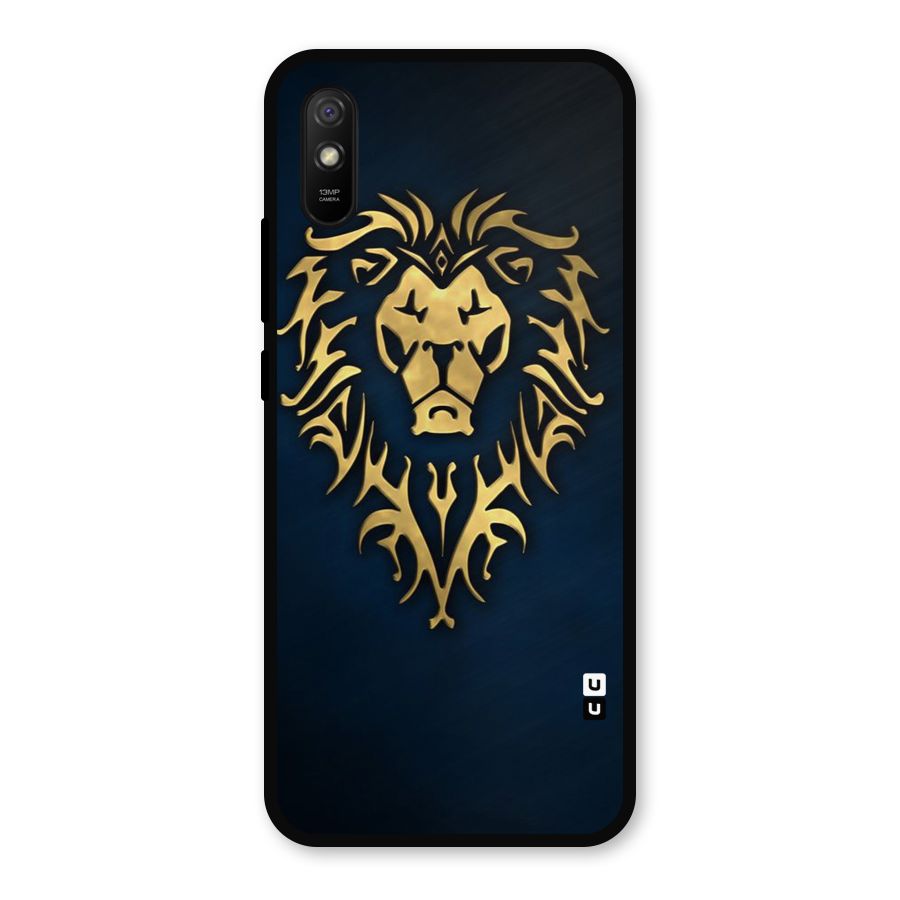 Beautiful Golden Lion Design Metal Back Case for Redmi 9a