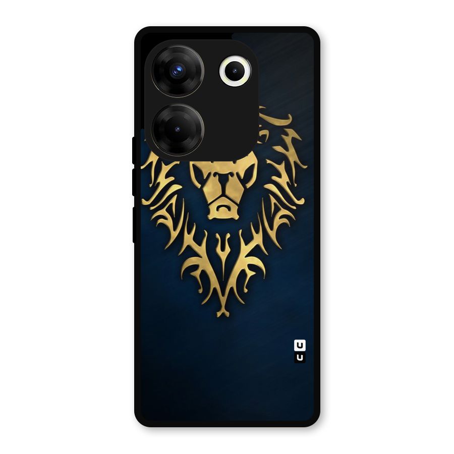 Beautiful Golden Lion Design Metal Back Case for Tecno Camon 20