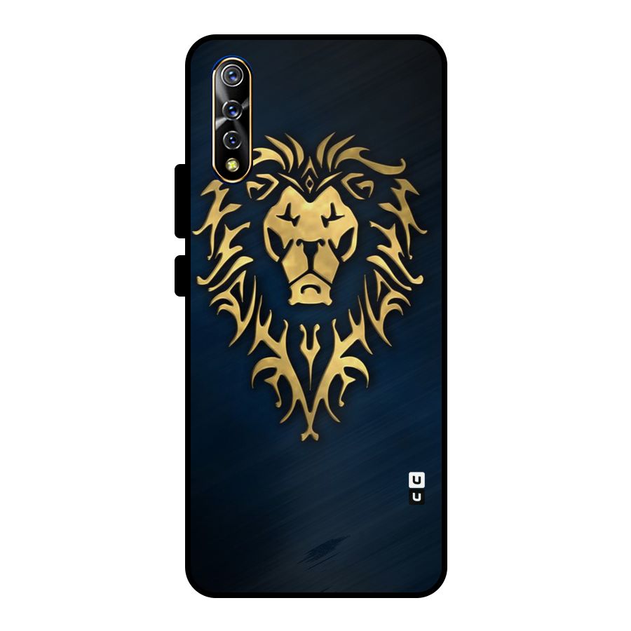 Beautiful Golden Lion Design Metal Back Case for Vivo S1