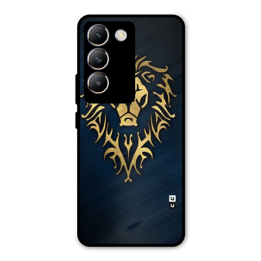 Beautiful Golden Lion Design Metal Back Case for Vivo T3 5G
