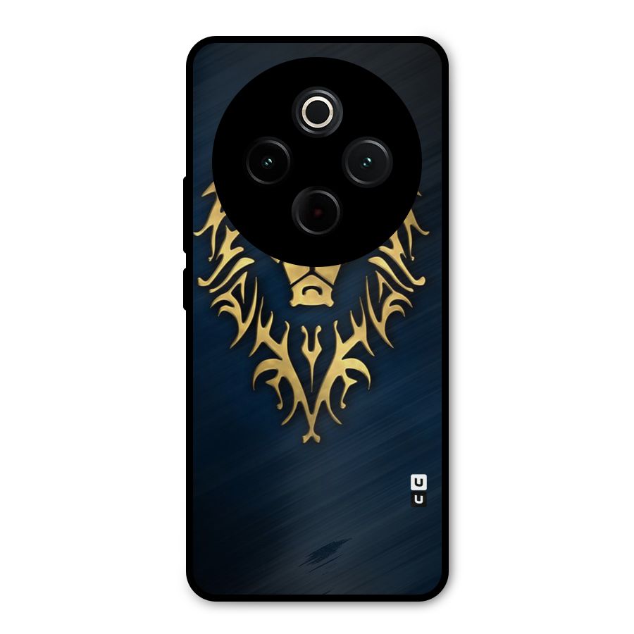 Beautiful Golden Lion Design Metal Back Case for Vivo T4
