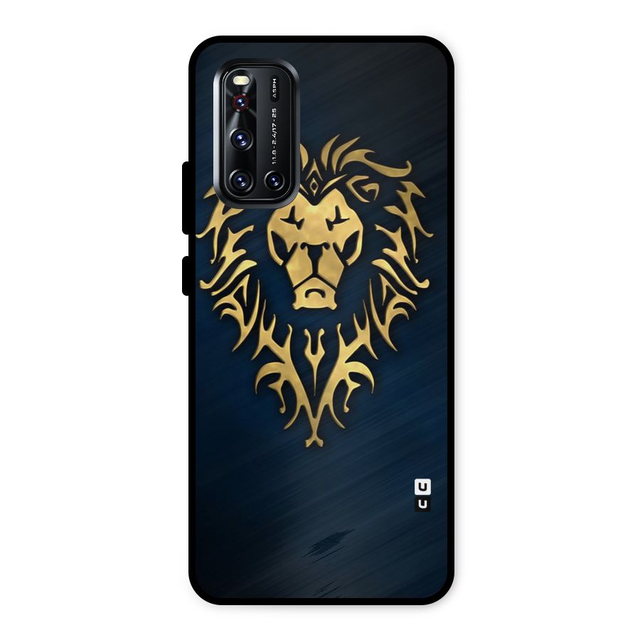 Beautiful Golden Lion Design Metal Back Case for Vivo V19