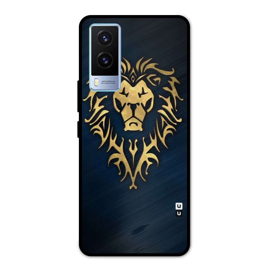 Beautiful Golden Lion Design Metal Back Case for Vivo V21e 5G
