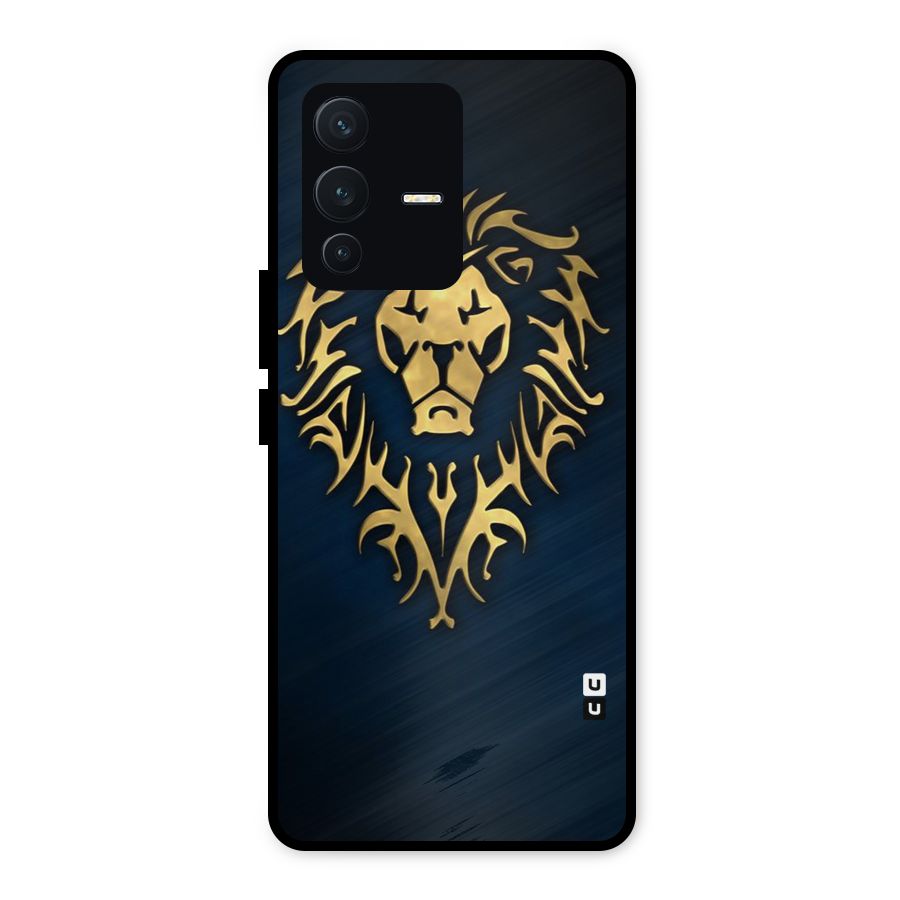 Beautiful Golden Lion Design Metal Back Case for Vivo V23 5G