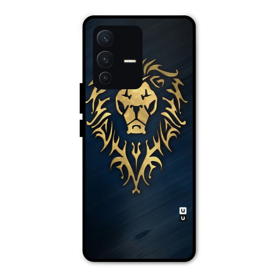 Beautiful Golden Lion Design Metal Back Case for Vivo V23 Pro