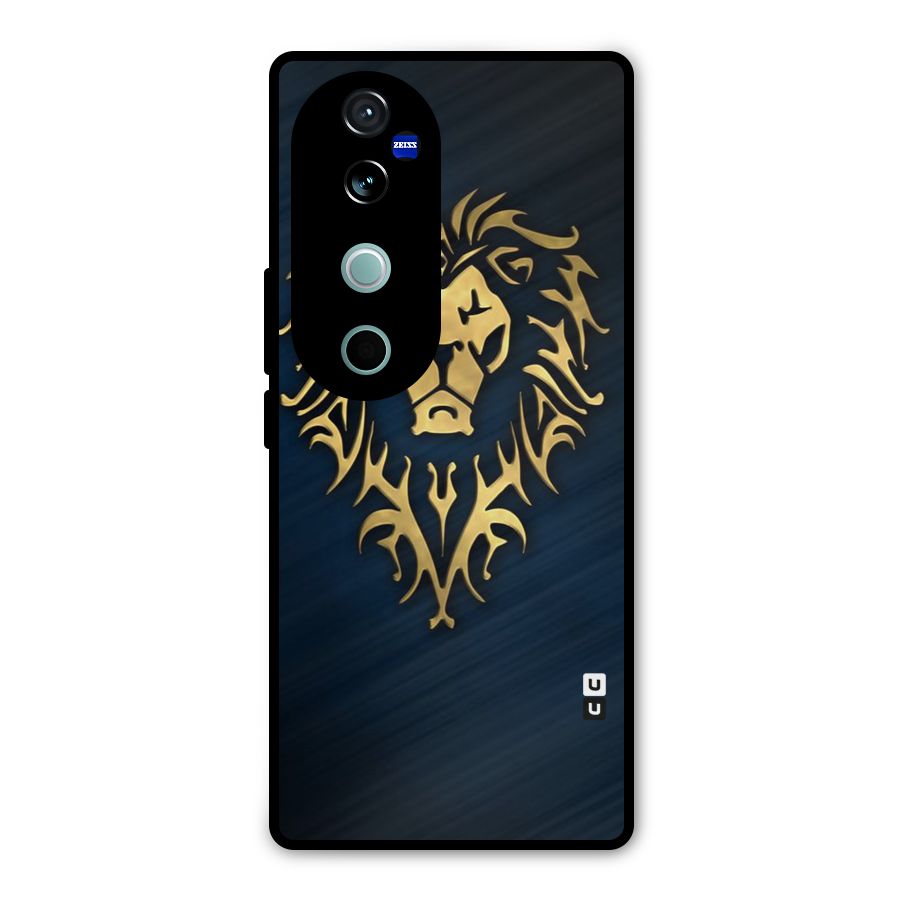 Beautiful Golden Lion Design Metal Back Case for Vivo V40