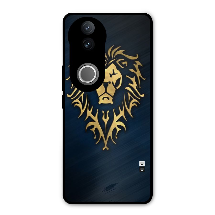 Beautiful Golden Lion Design Metal Back Case for Vivo V50e