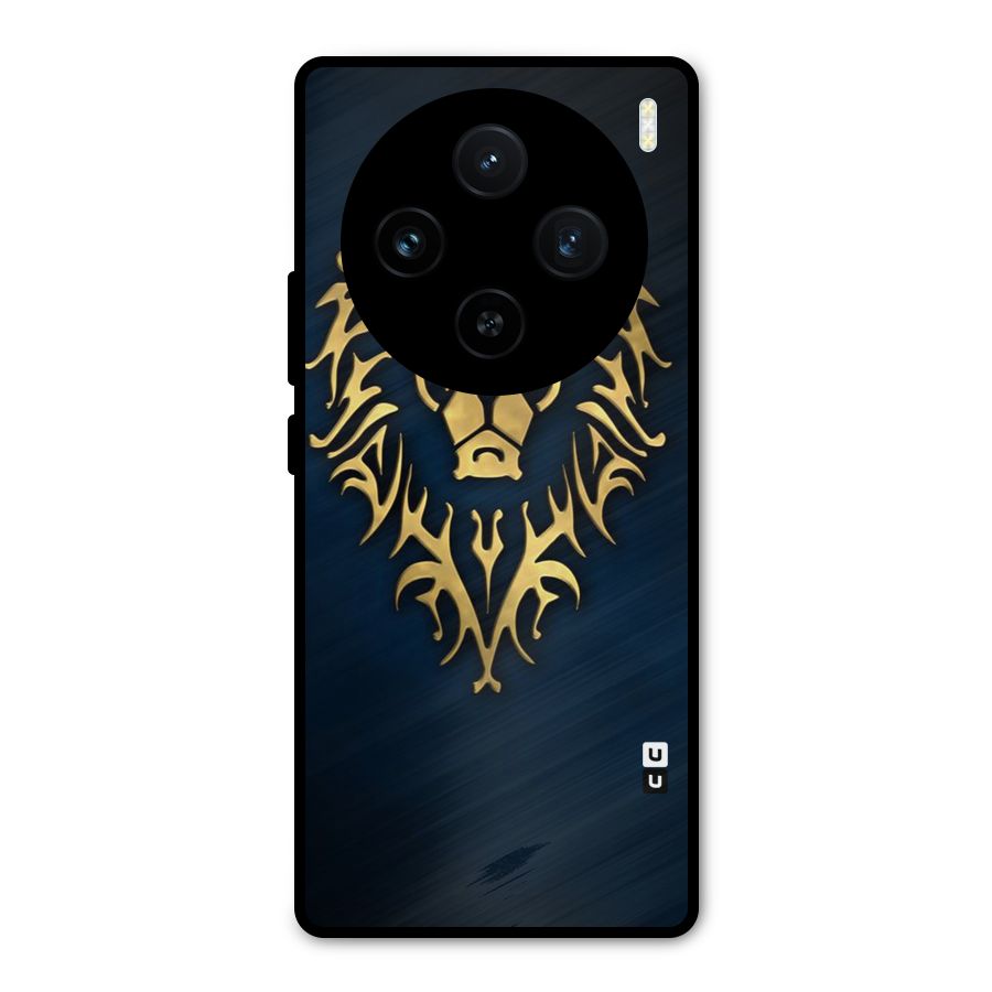 Beautiful Golden Lion Design Metal Back Case for Vivo X100