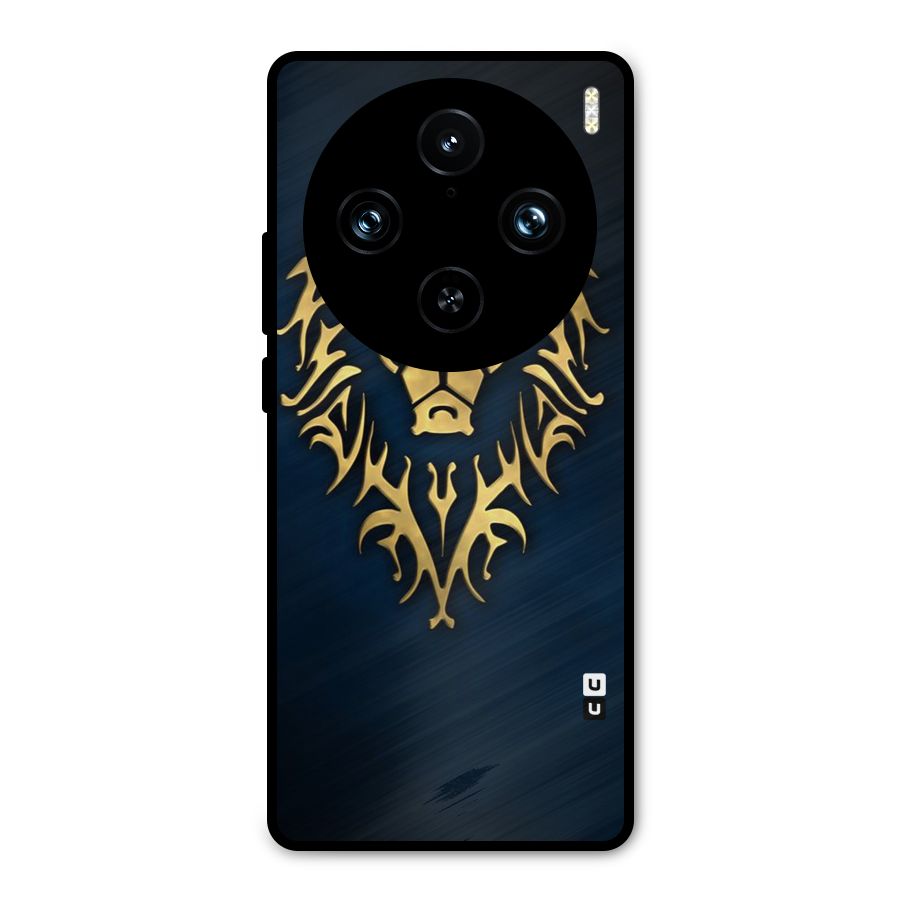 Beautiful Golden Lion Design Metal Back Case for Vivo X100 Pro