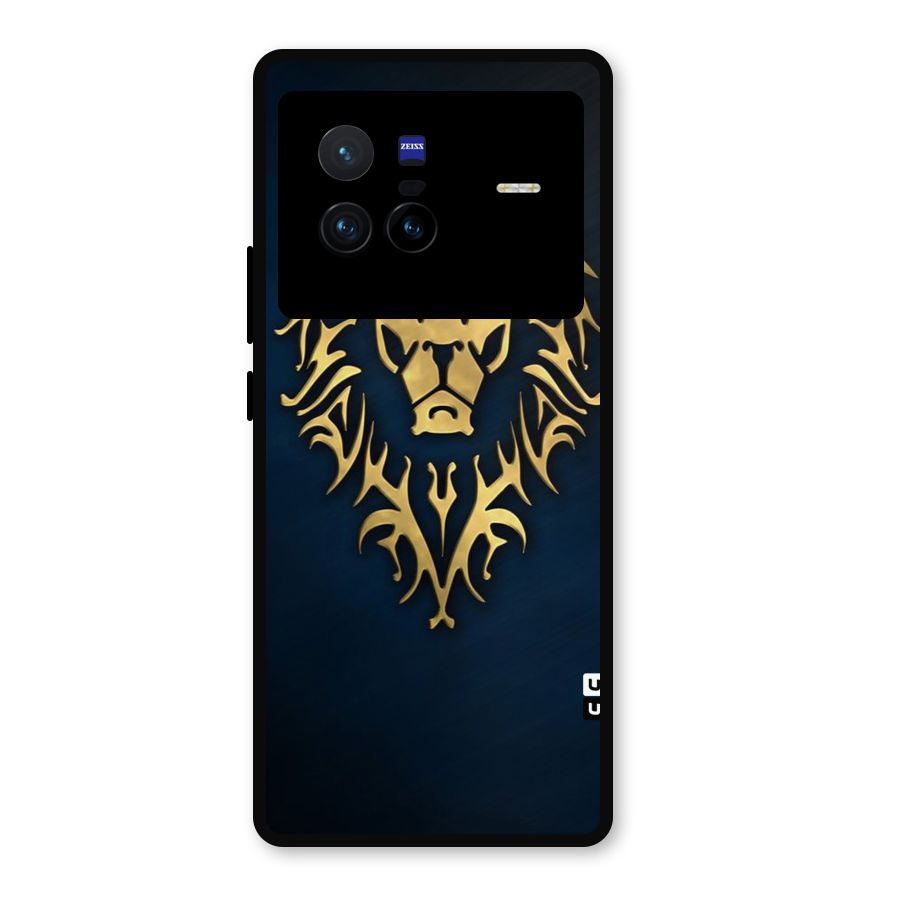 Beautiful Golden Lion Design Metal Back Case for Vivo X80