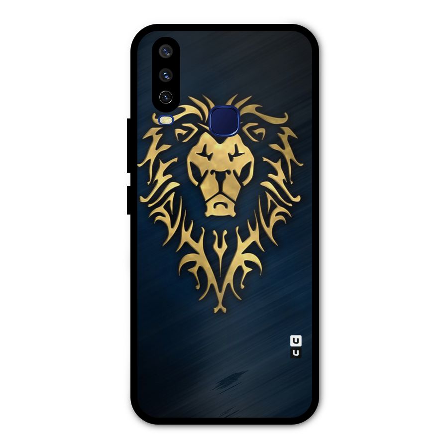 Beautiful Golden Lion Design Metal Back Case for Vivo Y15